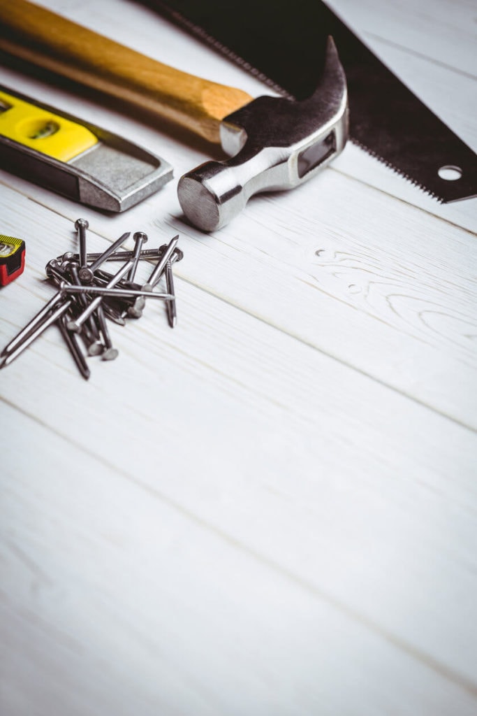 DIY toolbelt with hammer and nails