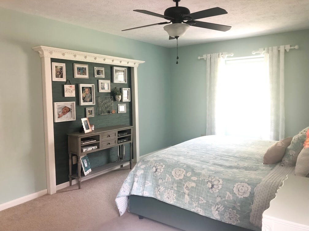 Check out the dramatic before and after photos of this minimalist room remodel. Gather ideas for cozy decor, as well as tips for how to DIY your own master bedroom. Lots of inspiration photos- I love the refinished white antique dressers and the simple, vintage touches! #simplify #beforeandafter #remodel